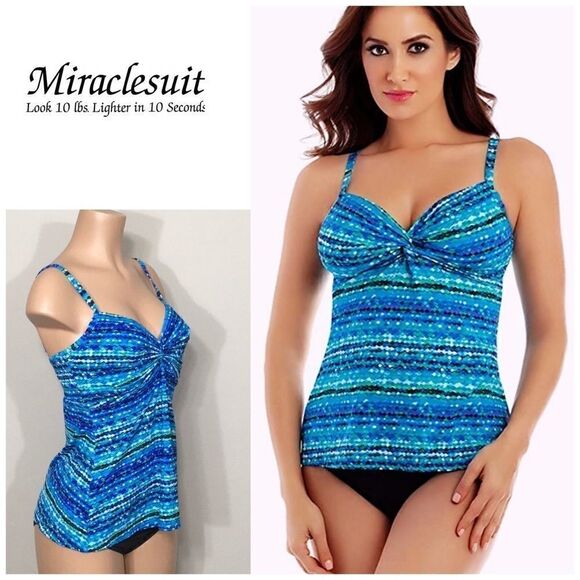 Miraclesuit blue tankini top. 8. NWT - Picture 1 of 9